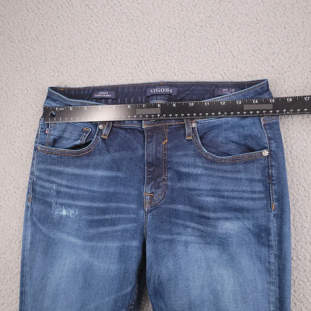 VIGOSS Jeans Size 31 Jagger Super Skinny Classic Fit Distressed Denim